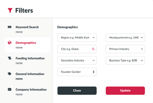 Filtering and Search Feature